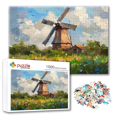 Puzzle 300 Teile Landschaft, Puzzle Erwachsene 300 Teile Windmühle, Klassische Holzpuzzles 40 x 28 cm, Lernspiel Herausforderung Spielzeug, Moderne Zimmer Wanddeko, Geschenk für Frauen/Männer V-8 Puzzle 300 Teile Landschaft, Puzzle Erwachsene 300 Teile Windmühle, Klassische Holzpuzzles 40 x 28 cm, Lernspiel Herausforderung Spielzeug, Moderne Zimmer Wanddeko, Geschenk für Frauen/Männer V-8 von FeiPride