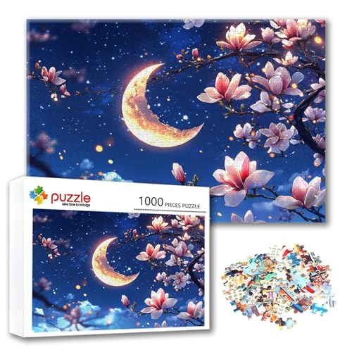Puzzle 300 Teile Mond, Puzzle Erwachsene 300 Teile Blume, Klassische Holzpuzzles 40 x 28 cm, Lernspiel Herausforderung Spielzeug, Moderne Zimmer Wanddeko, Einzigartiges Geschenk für Frauen/Männer K-6 Puzzle 300 Teile Mond, Puzzle Erwachsene 300 Teile Blume, Klassische Holzpuzzles 40 x 28 cm, Lernspiel Herausforderung Spielzeug, Moderne Zimmer Wanddeko, Einzigartiges Geschenk für Frauen/Männer K-6 von FeiPride
