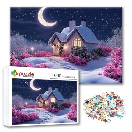 Puzzle 300 Teile Mond, Puzzle Erwachsene 300 Teile Landschaft, Klassische Holzpuzzles 40 x 28 cm, Lernspiel Herausforderung Spielzeug, Zimmer Wanddeko, Einzigartiges Geschenk für Frauen/Männer A-6 von FeiPride