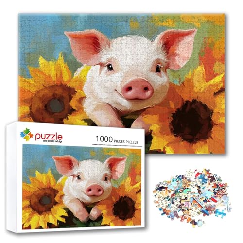 Puzzle 300 Teile Sonnenblume, Puzzle Erwachsene 300 Teile Schwein, Klassische Holzpuzzles 40 x 28 cm, Lernspiel Herausforderung Spielzeug, Moderne Zimmer Wanddeko, Geschenk für Frauen/Männer N-4 Puzzle 300 Teile Sonnenblume, Puzzle Erwachsene 300 Teile Schwein, Klassische Holzpuzzles 40 x 28 cm, Lernspiel Herausforderung Spielzeug, Moderne Zimmer Wanddeko, Geschenk für Frauen/Männer N-4 von FeiPride