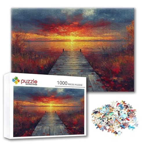 Puzzle 300 Teile Sonnenuntergang, Puzzle Erwachsene 300 Teile Pier, Klassische Holzpuzzles 40 x 28 cm, Lernspiel Herausforderung Spielzeug, Moderne Zimmer Wanddeko, Geschenk für Frauen/Männer T-6 Puzzle 300 Teile Sonnenuntergang, Puzzle Erwachsene 300 Teile Pier, Klassische Holzpuzzles 40 x 28 cm, Lernspiel Herausforderung Spielzeug, Moderne Zimmer Wanddeko, Geschenk für Frauen/Männer T-6 von FeiPride