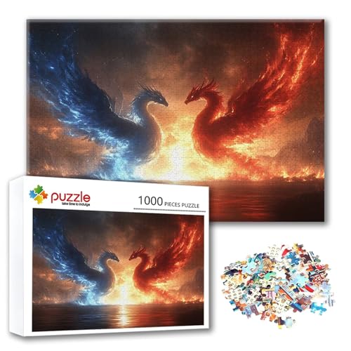 Puzzle 300 Teile Tier, Puzzle Erwachsene 300 Teile Phönix, Klassische Holzpuzzles 40 x 28 cm, Lernspiel Herausforderung Spielzeug, Moderne Zimmer Wanddeko, Einzigartiges Geschenk für Frauen/Männer U-1 von FeiPride