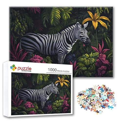 Puzzle 300 Teile Tier, Puzzle Erwachsene 300 Teile Zebra, Klassische Holzpuzzles 40 x 28 cm, Lernspiel Herausforderung Spielzeug, Moderne Zimmer Wanddeko, Einzigartiges Geschenk für Frauen/Männer G-4 von FeiPride