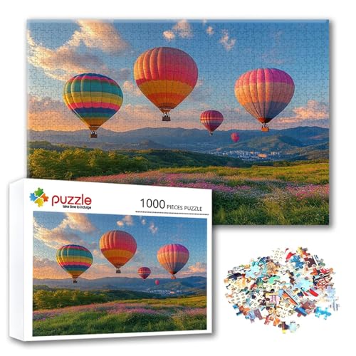 Puzzle 3000 Teile Heißluftballon, Puzzle Erwachsene 3000 Teile Landschaft, Klassische Holzpuzzles 122 x 80 cm, Lernspiel Herausforderung Spielzeug, Moderne Zimmer Wanddeko, Geschenk für Frauen K-8 von FeiPride