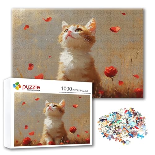 Puzzle 3000 Teile Katze, Puzzle Erwachsene 3000 Teile Tier, Klassische Holzpuzzles 122 x 80 cm, Lernspiel Herausforderung Spielzeug, Zimmer Wanddeko, Einzigartiges Geschenk für Frauen/Männer G-0 von FeiPride