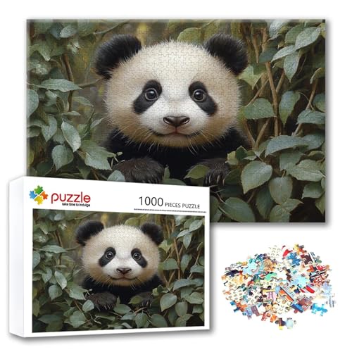 Puzzle 3000 Teile Panda, Puzzle Erwachsene 3000 Teile Tier, Klassische Holzpuzzles 122 x 80 cm, Lernspiel Herausforderung Spielzeug, Zimmer Wanddeko, Einzigartiges Geschenk für Frauen/Männer V-4 von FeiPride