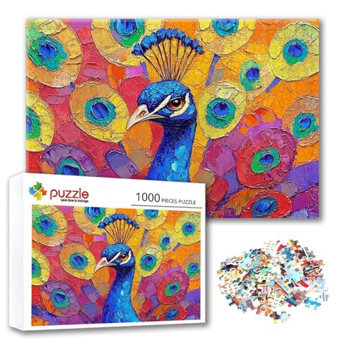 Puzzle 3000 Teile Pfau, Puzzle Erwachsene 3000 Teile Farbe, Klassische Holzpuzzles 122 x 80 cm, Lernspiel Herausforderung Spielzeug, Zimmer Wanddeko, Einzigartiges Geschenk für Frauen/Männer I-9 von FeiPride