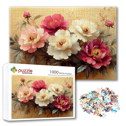 Puzzle 4000 Teile Blume, Puzzle Erwachsene 4000 Teile Pfingstrose, Klassische Holzpuzzles 140 x 87 cm, Lernspiel Herausforderung Spielzeug, Moderne Zimmer Wanddeko, Geschenk für Frauen/Männer Q-0 Puzzle 4000 Teile Blume, Puzzle Erwachsene 4000 Teile Pfingstrose, Klassische Holzpuzzles 140 x 87 cm, Lernspiel Herausforderung Spielzeug, Moderne Zimmer Wanddeko, Geschenk für Frauen/Männer Q-0 von FeiPride