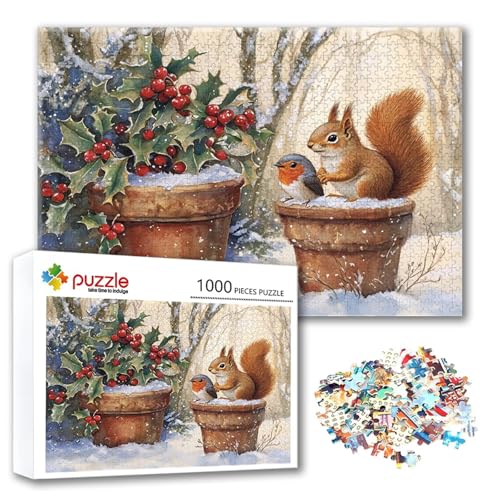 Puzzle 4000 Teile Eichhörnchen, Puzzle Erwachsene 4000 Teile Landschaft, Klassische Holzpuzzles 140 x 87 cm, Lernspiel Herausforderung Spielzeug, Moderne Zimmer Wanddeko, Geschenk für Frauen R-1 von FeiPride