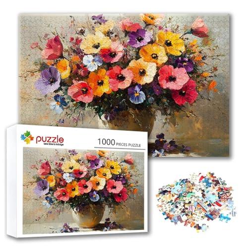 Puzzle 4000 Teile Farbe, Puzzle Erwachsene 4000 Teile Blume, Klassische Holzpuzzles 140 x 87 cm, Lernspiel Herausforderung Spielzeug, Zimmer Wanddeko, Einzigartiges Geschenk für Frauen/Männer F-9 von FeiPride