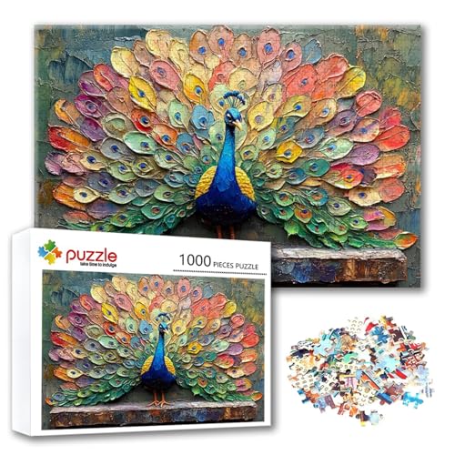 Puzzle 4000 Teile Farbe, Puzzle Erwachsene 4000 Teile Pfau, Klassische Holzpuzzles 140 x 87 cm, Lernspiel Herausforderung Spielzeug, Zimmer Wanddeko, Einzigartiges Geschenk für Frauen/Männer A-3 Puzzle 4000 Teile Farbe, Puzzle Erwachsene 4000 Teile Pfau, Klassische Holzpuzzles 140 x 87 cm, Lernspiel Herausforderung Spielzeug, Zimmer Wanddeko, Einzigartiges Geschenk für Frauen/Männer A-3 von FeiPride