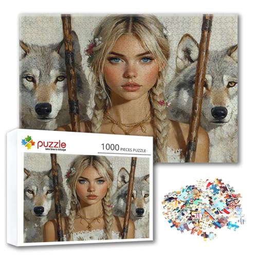 Puzzle 4000 Teile Mädchen, Puzzle Erwachsene 4000 Teile Wolf, Klassische Holzpuzzles 140 x 87 cm, Lernspiel Herausforderung Spielzeug, Zimmer Wanddeko, Einzigartiges Geschenk für Frauen/Männer K-5 Puzzle 4000 Teile Mädchen, Puzzle Erwachsene 4000 Teile Wolf, Klassische Holzpuzzles 140 x 87 cm, Lernspiel Herausforderung Spielzeug, Zimmer Wanddeko, Einzigartiges Geschenk für Frauen/Männer K-5 von FeiPride