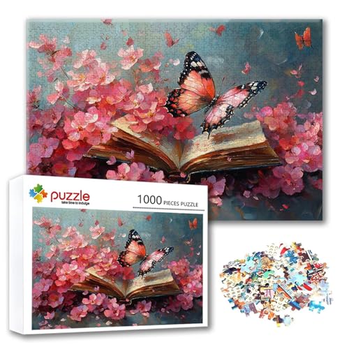 Puzzle 4000 Teile Schmetterling, Puzzle Erwachsene 4000 Teile Blume, Klassische Holzpuzzles 140 x 87 cm, Lernspiel Herausforderung Spielzeug, Moderne Zimmer Wanddeko, Geschenk für Frauen/Männer S-3 von FeiPride