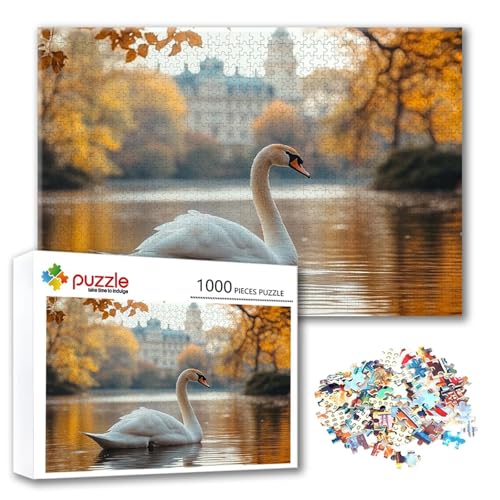 Puzzle 4000 Teile Schwan, Puzzle Erwachsene 4000 Teile Tier, Klassische Holzpuzzles 140 x 87 cm, Lernspiel Herausforderung Spielzeug, Zimmer Wanddeko, Einzigartiges Geschenk für Frauen/Männer C-6 von FeiPride