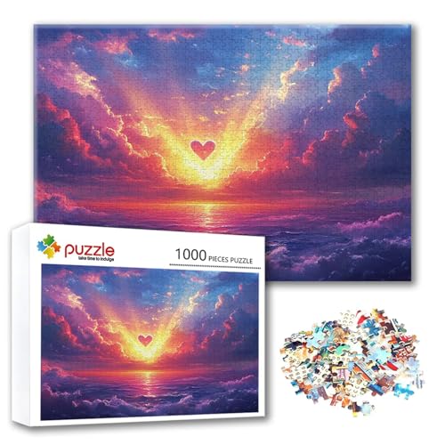 Puzzle 4000 Teile Sonnenuntergang, Puzzle Erwachsene 4000 Teile Meer, Klassische Holzpuzzles 140 x 87 cm, Lernspiel Herausforderung Spielzeug, Moderne Zimmer Wanddeko, Geschenk für Frauen/Männer K-1 von FeiPride