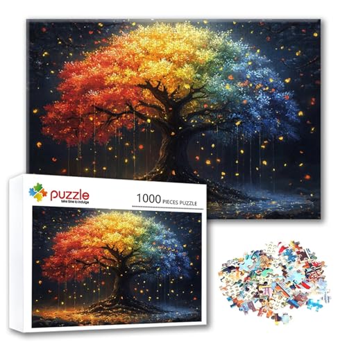 Puzzle 500 Teile Baum, Puzzle Erwachsene 500 Teile Farbe, Klassische Holzpuzzles 52 x 38 cm, Lernspiel Herausforderung Spielzeug, Moderne Zimmer Wanddeko, Einzigartiges Geschenk für Frauen/Männer F-7 von FeiPride