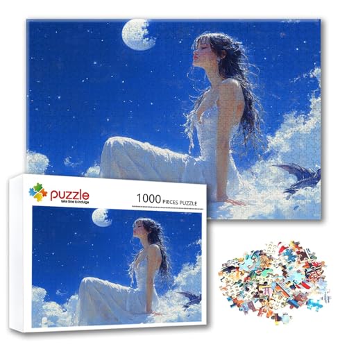 Puzzle 500 Teile Blau, Puzzle Erwachsene 500 Teile Frau, Klassische Holzpuzzles 52 x 38 cm, Lernspiel Herausforderung Spielzeug, Moderne Zimmer Wanddeko, Einzigartiges Geschenk für Frauen/Männer I-9 Puzzle 500 Teile Blau, Puzzle Erwachsene 500 Teile Frau, Klassische Holzpuzzles 52 x 38 cm, Lernspiel Herausforderung Spielzeug, Moderne Zimmer Wanddeko, Einzigartiges Geschenk für Frauen/Männer I-9 von FeiPride