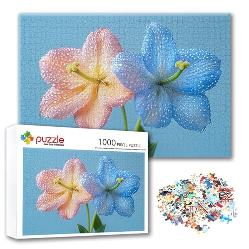 Puzzle 500 Teile Blume, Puzzle Erwachsene 500 Teile Blau, Klassische Holzpuzzles 52 x 38 cm, Lernspiel Herausforderung Spielzeug, Moderne Zimmer Wanddeko, Einzigartiges Geschenk für Frauen/Männer E-4 Puzzle 500 Teile Blume, Puzzle Erwachsene 500 Teile Blau, Klassische Holzpuzzles 52 x 38 cm, Lernspiel Herausforderung Spielzeug, Moderne Zimmer Wanddeko, Einzigartiges Geschenk für Frauen/Männer E-4 von FeiPride