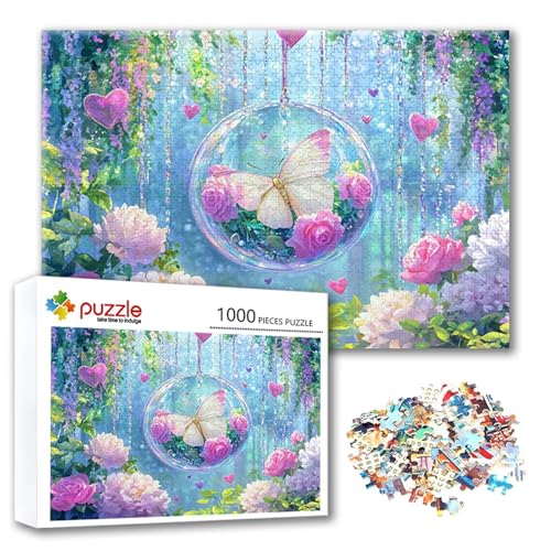 Puzzle 500 Teile Blume, Puzzle Erwachsene 500 Teile Schmetterling, Klassische Holzpuzzles 52 x 38 cm, Lernspiel Herausforderung Spielzeug, Moderne Zimmer Wanddeko, Geschenk für Frauen/Männer S-2 Puzzle 500 Teile Blume, Puzzle Erwachsene 500 Teile Schmetterling, Klassische Holzpuzzles 52 x 38 cm, Lernspiel Herausforderung Spielzeug, Moderne Zimmer Wanddeko, Geschenk für Frauen/Männer S-2 von FeiPride