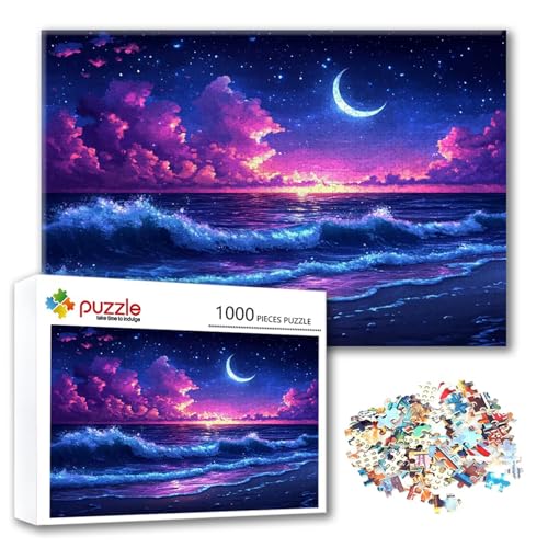Puzzle 500 Teile Meer, Puzzle Erwachsene 500 Teile Mond, Klassische Holzpuzzles 52 x 38 cm, Lernspiel Herausforderung Spielzeug, Moderne Zimmer Wanddeko, Einzigartiges Geschenk für Frauen/Männer M-9 Puzzle 500 Teile Meer, Puzzle Erwachsene 500 Teile Mond, Klassische Holzpuzzles 52 x 38 cm, Lernspiel Herausforderung Spielzeug, Moderne Zimmer Wanddeko, Einzigartiges Geschenk für Frauen/Männer M-9 von FeiPride