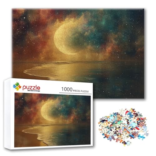 Puzzle 500 Teile Mond, Puzzle Erwachsene 500 Teile Meer, Klassische Holzpuzzles 52 x 38 cm, Lernspiel Herausforderung Spielzeug, Moderne Zimmer Wanddeko, Einzigartiges Geschenk für Frauen/Männer K-3 Puzzle 500 Teile Mond, Puzzle Erwachsene 500 Teile Meer, Klassische Holzpuzzles 52 x 38 cm, Lernspiel Herausforderung Spielzeug, Moderne Zimmer Wanddeko, Einzigartiges Geschenk für Frauen/Männer K-3 von FeiPride