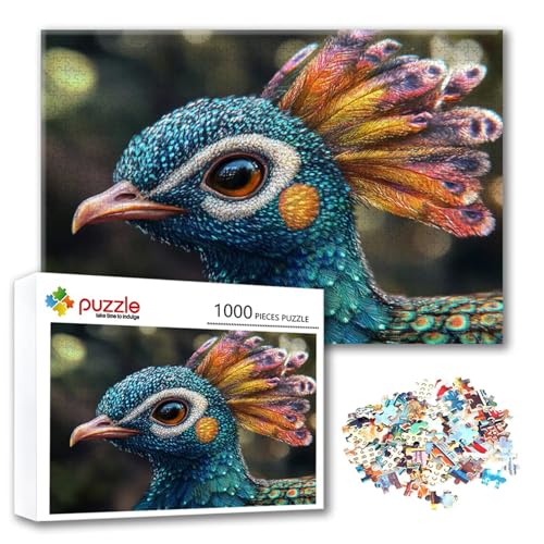 Puzzle 500 Teile Pfau, Puzzle Erwachsene 500 Teile Tier, Klassische Holzpuzzles 52 x 38 cm, Lernspiel Herausforderung Spielzeug, Moderne Zimmer Wanddeko, Einzigartiges Geschenk für Frauen/Männer H-8 von FeiPride