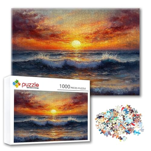 Puzzle 500 Teile Sonnenuntergang, Puzzle Erwachsene 500 Teile Meer, Klassische Holzpuzzles 52 x 38 cm, Lernspiel Herausforderung Spielzeug, Moderne Zimmer Wanddeko, Geschenk für Frauen/Männer Q-6 Puzzle 500 Teile Sonnenuntergang, Puzzle Erwachsene 500 Teile Meer, Klassische Holzpuzzles 52 x 38 cm, Lernspiel Herausforderung Spielzeug, Moderne Zimmer Wanddeko, Geschenk für Frauen/Männer Q-6 von FeiPride