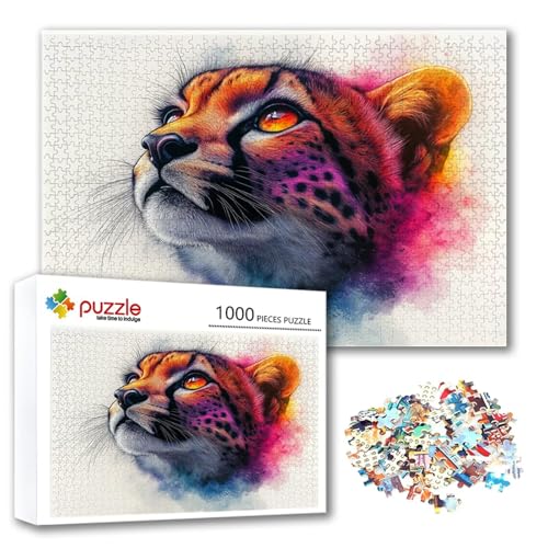 Puzzle 500 Teile Tier, Puzzle Erwachsene 500 Teile Leopard, Klassische Holzpuzzles 52 x 38 cm, Lernspiel Herausforderung Spielzeug, Zimmer Wanddeko, Einzigartiges Geschenk für Frauen/Männer V-5 Puzzle 500 Teile Tier, Puzzle Erwachsene 500 Teile Leopard, Klassische Holzpuzzles 52 x 38 cm, Lernspiel Herausforderung Spielzeug, Zimmer Wanddeko, Einzigartiges Geschenk für Frauen/Männer V-5 von FeiPride