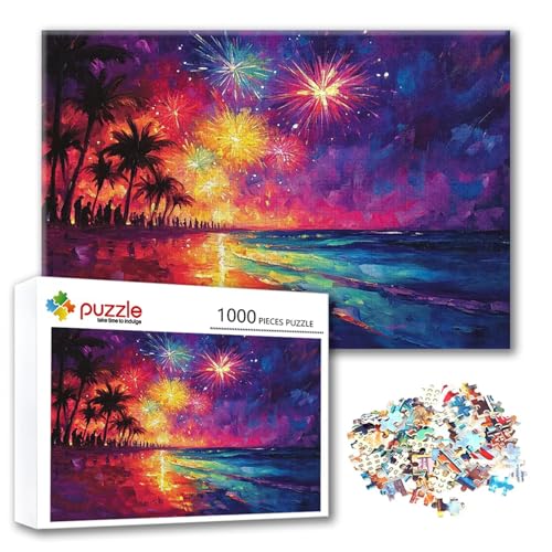 Puzzle Abstrakt Puzzle 1000 Teile Farbe, Herausforderung Impossible Jigsaw, Erwachsene Wooden Jigsaw Spielzeug, Puzzlespiele für Die Ganze Familie Stressabbau, Geschenk für Frauen 75 x 50 cm Z-9 von FeiPride