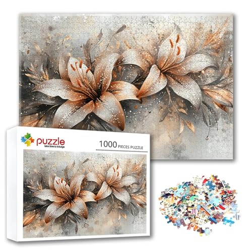 Puzzle Abstrakt Puzzle 300 Teile Blume, Herausforderung Impossible Jigsaw, Erwachsene Wooden Jigsaw Spielzeug, Puzzlespiele für Die Ganze Familie Stressabbau, Geschenk für Frauen Männer 40 x 28 cm S-0 von FeiPride