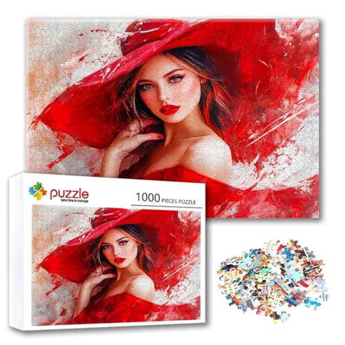Puzzle Abstrakt Puzzle 3000 Teile Frau, Herausforderung Impossible Jigsaw, Erwachsene Wooden Jigsaw Spielzeug, Puzzlespiele für Die Ganze Familie Stressabbau, Geschenk für Frauen 122 x 80 cm T-7 von FeiPride