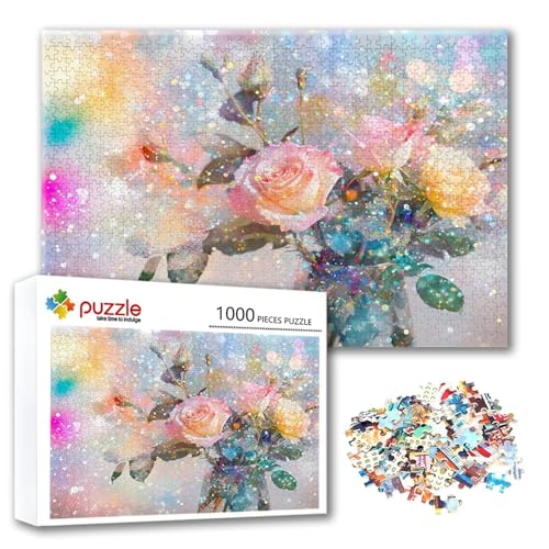Puzzle Abstrakt Puzzle 4000 Teile Blume, Herausforderung Impossible Jigsaw, Erwachsene Wooden Jigsaw Spielzeug, Puzzlespiele für Die Ganze Familie Stressabbau, Geschenk für Frauen 140 x 87 cm V-4 von FeiPride