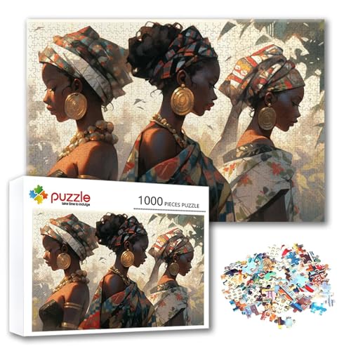 Puzzle Afrika Puzzle 4000 Teile Frau, Herausforderung Impossible Jigsaw, Erwachsene Wooden Jigsaw Spielzeug, Puzzlespiele für Die Ganze Familie Stressabbau, Geschenk für Frauen Männer 140 x 87 cm I-3 von FeiPride