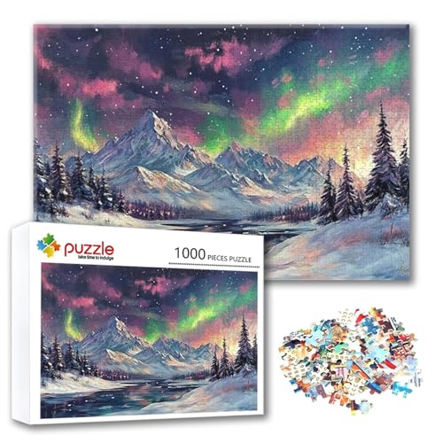 Puzzle Aurora Puzzle 300 Teile Landschaft, Herausforderung Impossible Jigsaw, Erwachsene Wooden Jigsaw Spielzeug, Puzzlespiele für Die Ganze Familie Stressabbau, Geschenk für Frauen 40 x 28 cm M-8 von FeiPride