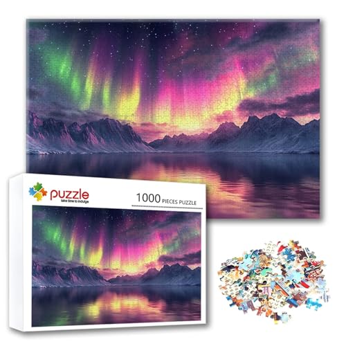 Puzzle Aurora Puzzle 4000 Teile Landschaft, Herausforderung Impossible Jigsaw, Erwachsene Wooden Jigsaw, Puzzlespiele für Die Ganze Familie Stressabbau, Geschenk für Frauen Männer 140 x 87 cm X-3 von FeiPride