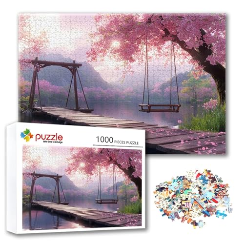 Puzzle Baum Puzzle 3000 Teile Landschaft, Herausforderung Impossible Jigsaw, Erwachsene Wooden Jigsaw Spielzeug, Puzzlespiele für Die Ganze Familie Stressabbau, Geschenk für Frauen 122 x 80 cm N-7 von FeiPride
