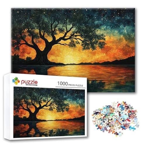 Puzzle Baum Puzzle 3000 Teile Landschaft, Herausforderung Impossible Jigsaw, Erwachsene Wooden Jigsaw Spielzeug, Puzzlespiele für Die Ganze Familie Stressabbau, Geschenk für Frauen 122 x 80 cm U-1 von FeiPride