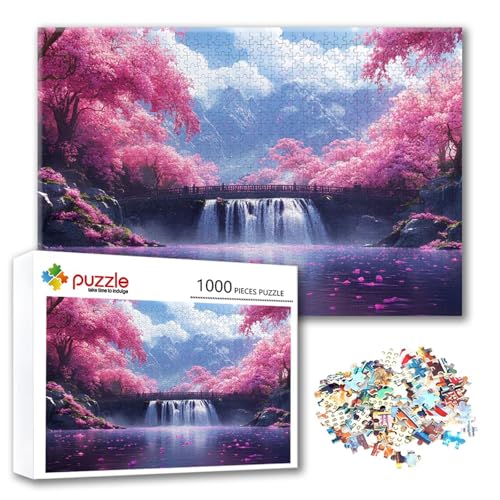 Puzzle Baum Puzzle 500 Teile Fallen, Herausforderung Impossible Jigsaw, Erwachsene Wooden Jigsaw Spielzeug, Puzzlespiele für Die Ganze Familie Stressabbau, Geschenk für Frauen Männer 52 x 38 cm G-0 von FeiPride