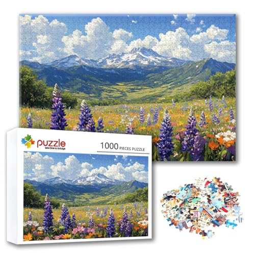 Puzzle Berg Puzzle 1500 Teile Landschaft, Herausforderung Impossible Jigsaw, Erwachsene Wooden Jigsaw Spielzeug, Puzzlespiele für Die Ganze Familie Stressabbau, Geschenk für Frauen 87 x 57 cm M-0 von FeiPride