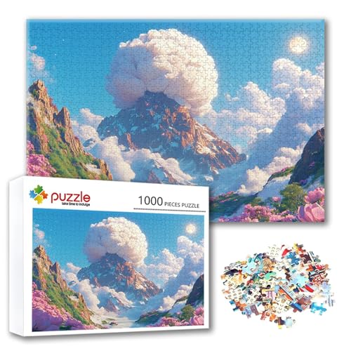 Puzzle Berg Puzzle 2000 Teile Landschaft, Herausforderung Impossible Jigsaw, Erwachsene Wooden Jigsaw Spielzeug, Puzzlespiele für Die Ganze Familie Stressabbau, Geschenk für Frauen 100 x 70 cm P-2 von FeiPride