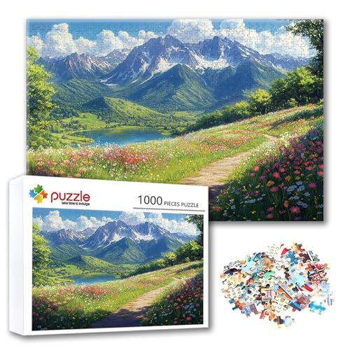 Puzzle Berg Puzzle 2000 Teile Landschaft, Herausforderung Impossible Jigsaw, Erwachsene Wooden Jigsaw Spielzeug, Puzzlespiele für Die Ganze Familie Stressabbau, Geschenk für Frauen 100 x 70 cm R-1 von FeiPride