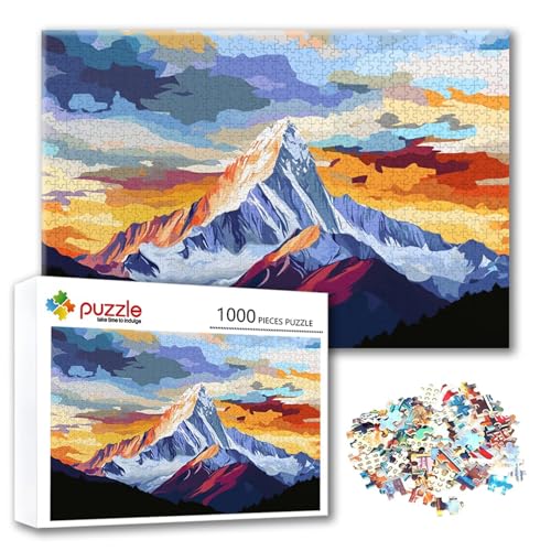 Puzzle Berg Puzzle 2000 Teile Landschaft, Herausforderung Impossible Jigsaw, Erwachsene Wooden Jigsaw Spielzeug, Puzzlespiele für Die Ganze Familie Stressabbau, Geschenk für Frauen 100 x 70 cm Y-7 von FeiPride