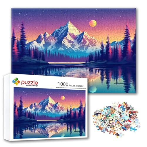 Puzzle Berg Puzzle 2000 Teile Landschaft, Herausforderung Impossible Jigsaw, Erwachsene Wooden Jigsaw Spielzeug, Puzzlespiele für Die Ganze Familie Stressabbau, Geschenk für Frauen 100 x 70 cm Z-6 von FeiPride