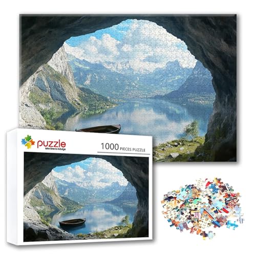Puzzle Berg Puzzle 300 Teile Landschaft, Herausforderung Impossible Jigsaw, Erwachsene Wooden Jigsaw Spielzeug, Puzzlespiele für Die Ganze Familie Stressabbau, Geschenk für Frauen 40 x 28 cm B-3 von FeiPride