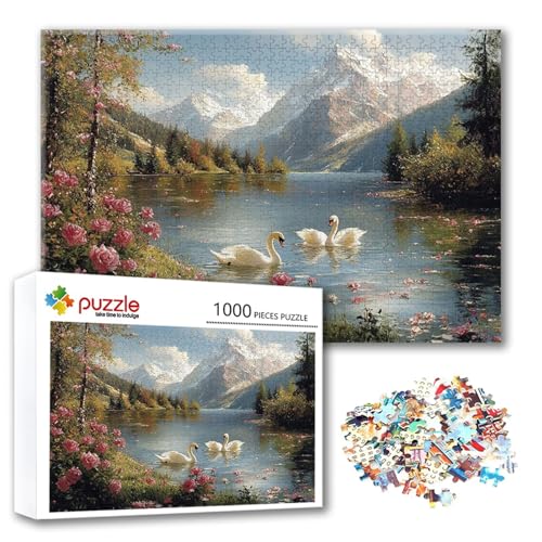 Puzzle Berg Puzzle 3000 Teile Landschaft, Herausforderung Impossible Jigsaw, Erwachsene Wooden Jigsaw Spielzeug, Puzzlespiele für Die Ganze Familie Stressabbau, Geschenk für Frauen 122 x 80 cm X-3 von FeiPride