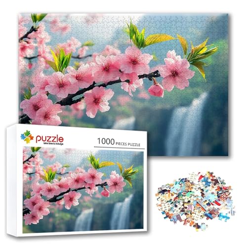 Puzzle Blume Puzzle 1000 Teile Landschaft, Herausforderung Impossible Jigsaw, Erwachsene Wooden Jigsaw Spielzeug, Puzzlespiele für Die Ganze Familie Stressabbau, Geschenk für Frauen 75 x 50 cm I-7 von FeiPride