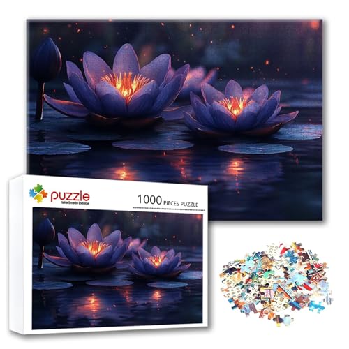 Puzzle Blume Puzzle 1000 Teile Landschaft, Herausforderung Impossible Jigsaw, Erwachsene Wooden Jigsaw Spielzeug, Puzzlespiele für Die Ganze Familie Stressabbau, Geschenk für Frauen 75 x 50 cm N-8 von FeiPride