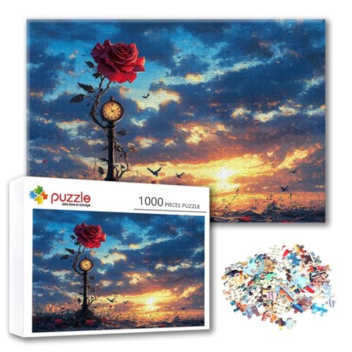 Puzzle Blume Puzzle 1000 Teile Rose, Herausforderung Impossible Jigsaw, Erwachsene Wooden Jigsaw Spielzeug, Puzzlespiele für Die Ganze Familie Stressabbau, Geschenk für Frauen Männer 75 x 50 cm P-5 Puzzle Blume Puzzle 1000 Teile Rose, Herausforderung Impossible Jigsaw, Erwachsene Wooden Jigsaw Spielzeug, Puzzlespiele für Die Ganze Familie Stressabbau, Geschenk für Frauen Männer 75 x 50 cm P-5 von FeiPride