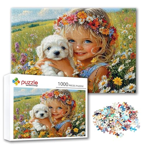 Puzzle Blume Puzzle 2000 Teile Mädchen, Herausforderung Impossible Jigsaw, Erwachsene Wooden Jigsaw Spielzeug, Puzzlespiele für Die Ganze Familie Stressabbau, Geschenk für Frauen 100 x 70 cm G-6 von FeiPride