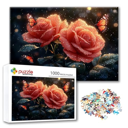 Puzzle Blume Puzzle 2000 Teile Schmetterling, Herausforderung Impossible Jigsaw, Erwachsene Wooden Jigsaw, Puzzlespiele für Die Ganze Familie Stressabbau, Geschenk für Frauen Männer 100 x 70 cm B-5 von FeiPride
